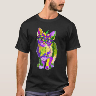 Cute Cat Wearing Carnival Masker Mardi Gras Cat Lo T-shirt