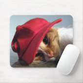 Cute Cat Wearing Red Pet Mousepad Muismat (Met muis)