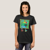 Cute Cat Wearing Sokken Reader Books T-shirt (Voorkant volledig)