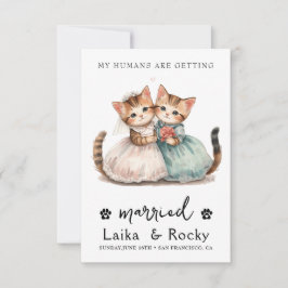Cute Cat Wedding Invitation Save The Date