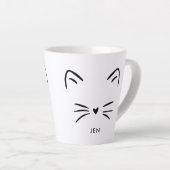 Cute Cat Whiskers Latte Mok (Rechterhoek)