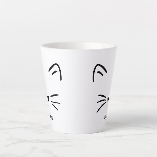 Cute Cat Whiskers Latte Mok (Voorkant)