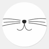 Cute Cat Whiskers Ronde Sticker (Voorkant)