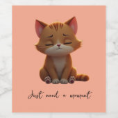 Cute cat wijn etiket (Enkel label)