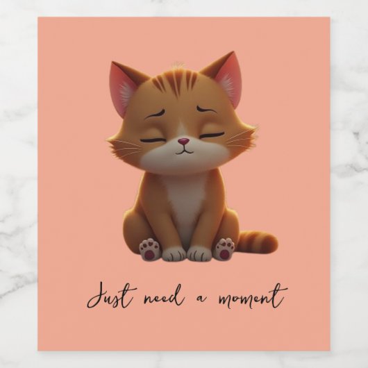 Cute cat wijn etiket (Enkel label)