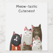 Cute Cat Wijn Etiket (Enkel label)