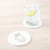 Cute Cat Winking Kat Cartoon Black White Zandsteen Onderzetter (Zijkant)