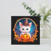 Cute Cat Witch Pumpkin (Staand voorkant)