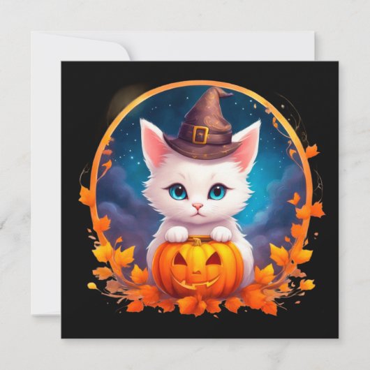 Cute Cat Witch Pumpkin (Voorkant)