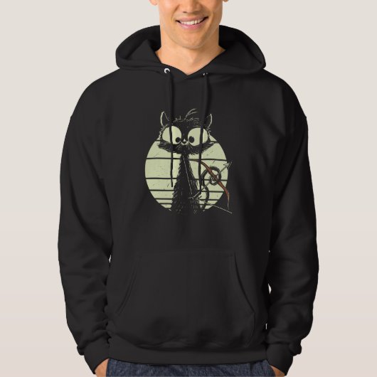 Cute Cat With Bow And Arrow Archer Cat Hoodie (Voorkant)