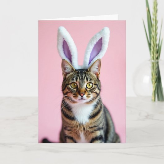 Cute Cat With Ears Portrait Card Kaart (Voorkant)