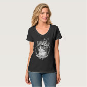 Cute Cat with Floral Headband Cat Mom T-shirt (Voorkant volledig)