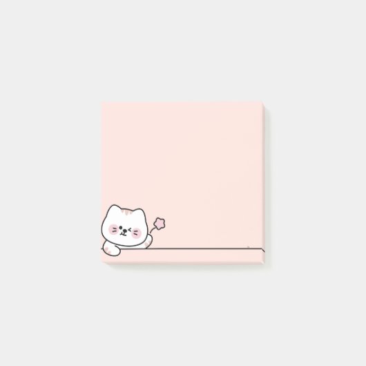Cute Cat with Flower Post-it® Notes (Voorkant)