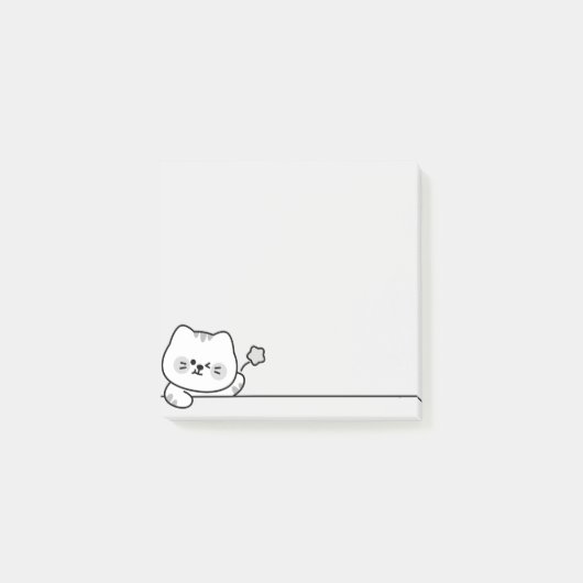 Cute Cat with Flower Post-it® Notes (Voorkant)