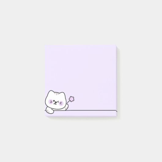 Cute Cat with Flower Post-it® Notes (Voorkant)