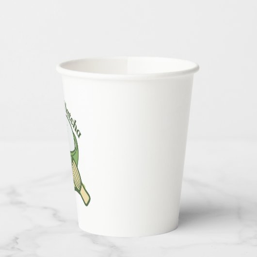  Cute cat with matcha drink Papieren Bekers (Links)