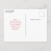 Cute Cat with Red Love Hearts Thank You Briefkaart (Achterkant)