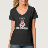 Cute cat with reindeer costume  Crazy Cat Grandma T-shirt (Voorkant)