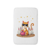 Cute Cat With Sunglasses Cat Playing Bowling For m Badmat (Voorkant Verticaal)