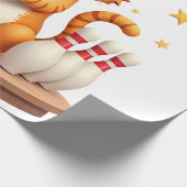 Cute Cat With Sunglasses Cat Playing Bowling For m Cadeaupapier (Hoek)