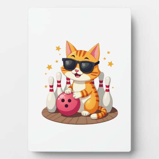 Cute Cat With Sunglasses Cat Playing Bowling For m Fotoplaat (voorkant)
