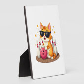 Cute Cat With Sunglasses Cat Playing Bowling For m Fotoplaat (Zijkant)