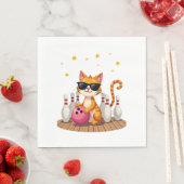 Cute Cat With Sunglasses Cat Playing Bowling For m Servet (Insitu)