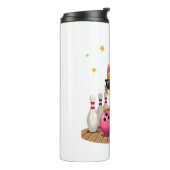 Cute Cat With Sunglasses Cat Playing Bowling For m Thermosbeker (Gedraaid links)