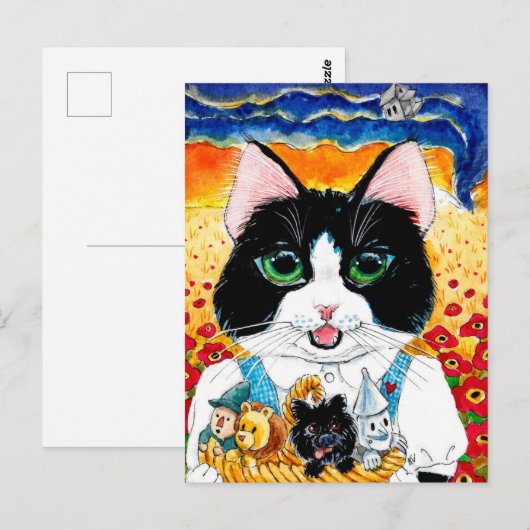 Cute Cat Wizard of Oz briefkaart (Voorkant / Achterkant)