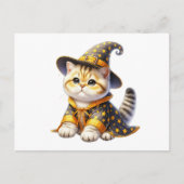Cute Cat Wizard Witch Hello Love Thinking of You Briefkaart (Voorkant)