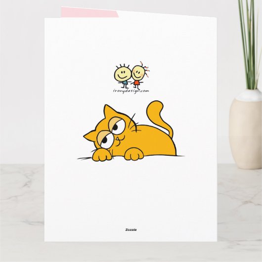 Cute Cat wordt mijn Valentijn Greep Kaart (Achterkant)