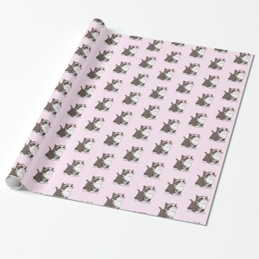 Cute Cat Wrapping Paper Cadeaupapier (Uitgerold)