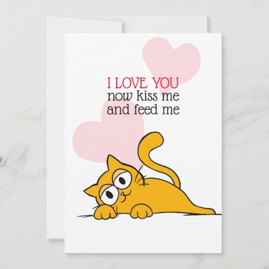 Cute Cat zal je mijn Valentijn zijn. Kaart (Achterkant)