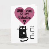 Cute Cat zal jij mijn Valentijn zijn Kaart (Voorkant)
