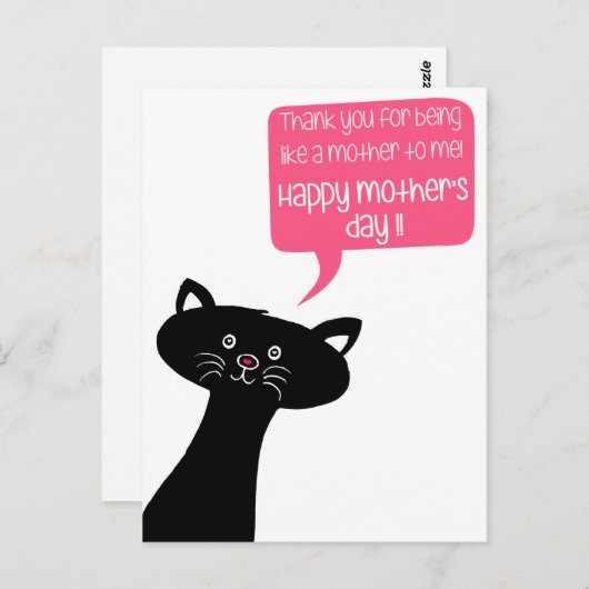 Cute Cat - Zoals een moeder - Stepmoeder Moederdag Briefkaart (Voorkant / Achterkant)