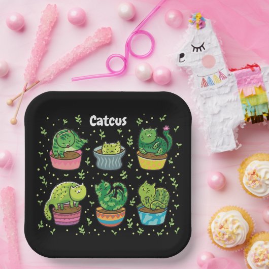 Cute Catcus Papieren Bordje (Feest)