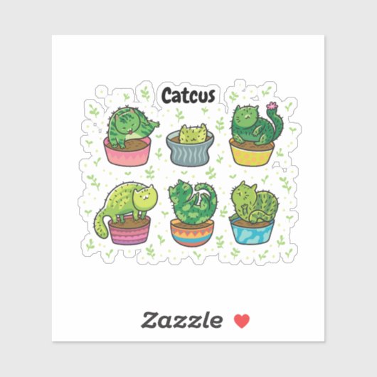 Cute Catcus Sticker (Vel)