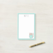 Cute Cate gepersonaliseerd Post-it® Notes (Op bureau)