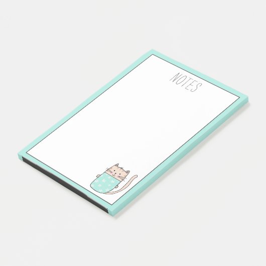 Cute Cate gepersonaliseerd Post-it® Notes (Schuin)
