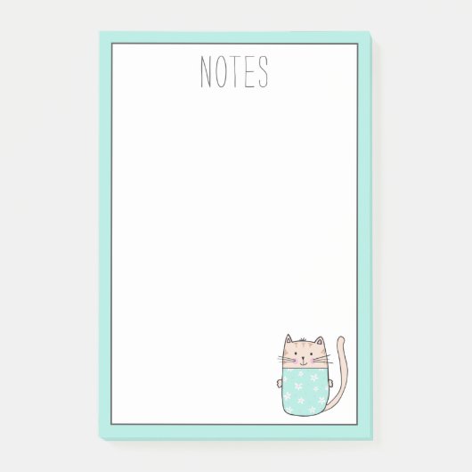 Cute Cate gepersonaliseerd Post-it® Notes (Voorkant)