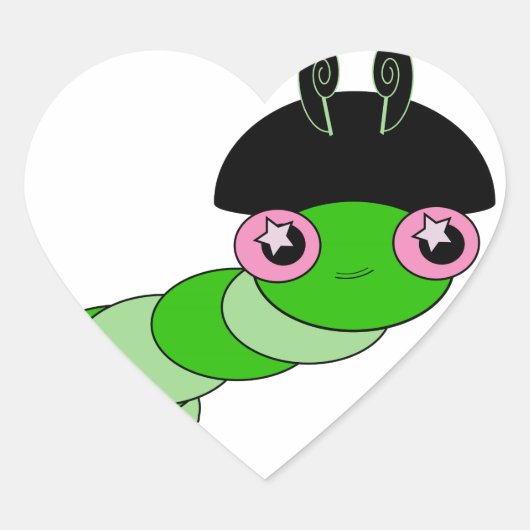 Cute Cateronder Hart Sticker (Voorkant)