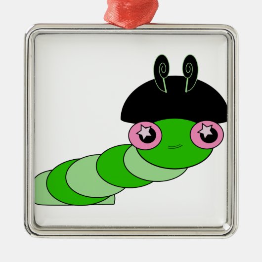 Cute Cateronder Metalen Ornament (Voorkant)