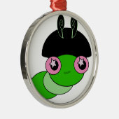 Cute Cateronder Metalen Ornament (Rechts)