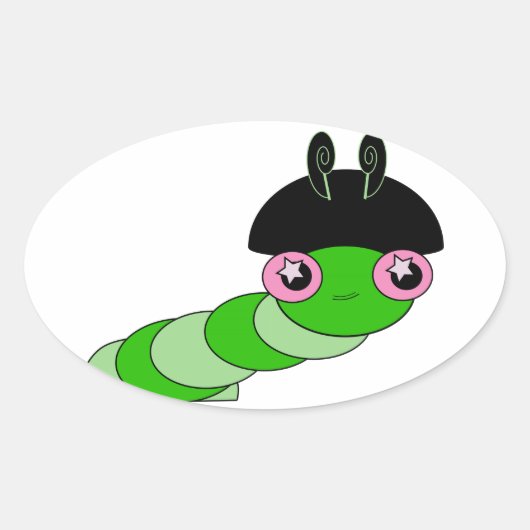 Cute Cateronder Ovale Sticker (Voorkant)