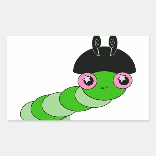 Cute Cateronder Rechthoekige Sticker (Voorkant)