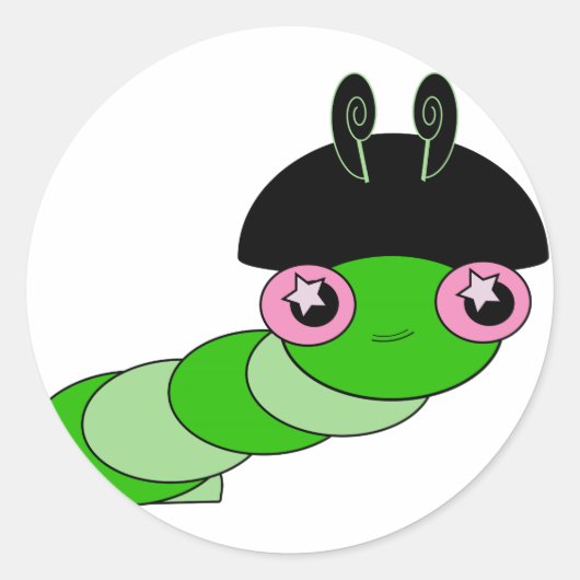 Cute Cateronder Ronde Sticker (Voorkant)