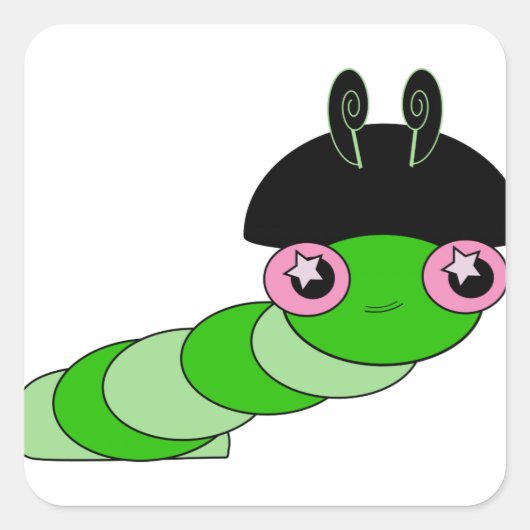 Cute Cateronder Vierkante Sticker (Voorkant)