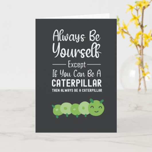 Cute Caterpillar Cards Insect Bug Cartoon Insects Kaart (Gele Bloem)