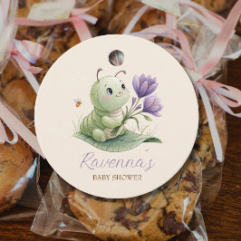 Cute Caterpillar Personalized Name Baby Shower Bedankjes Labels