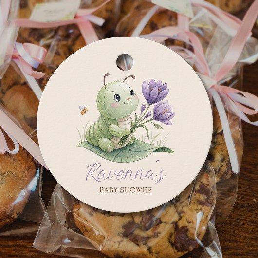 Cute Caterpillar Personalized Name Baby Shower Bedankjes Labels
